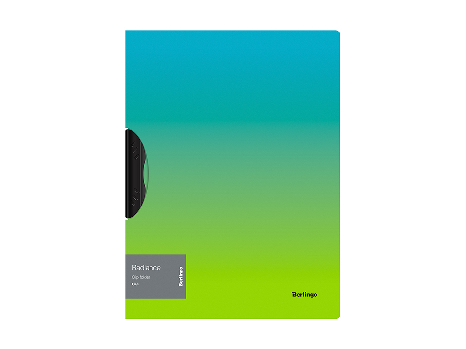 Папка с пластиковым клипом Berlingo "Radiance" А4, 450мкм, голубой/зеленый градиент
