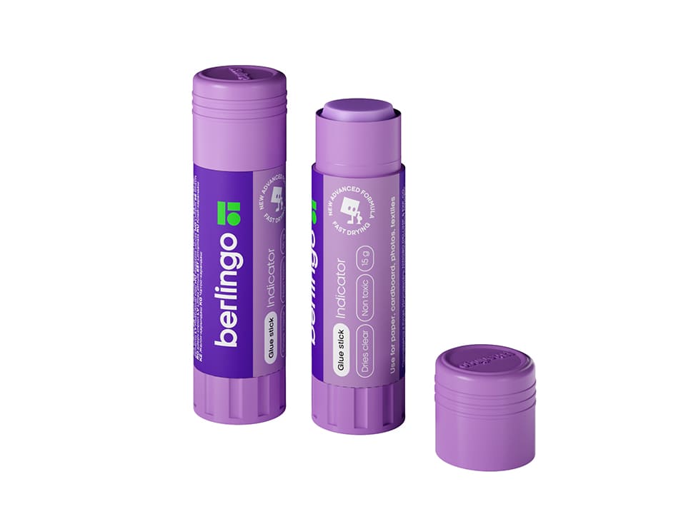 Клей-карандаш Berlingo "Indicator", 15г, с цветным индикатором, ПВП