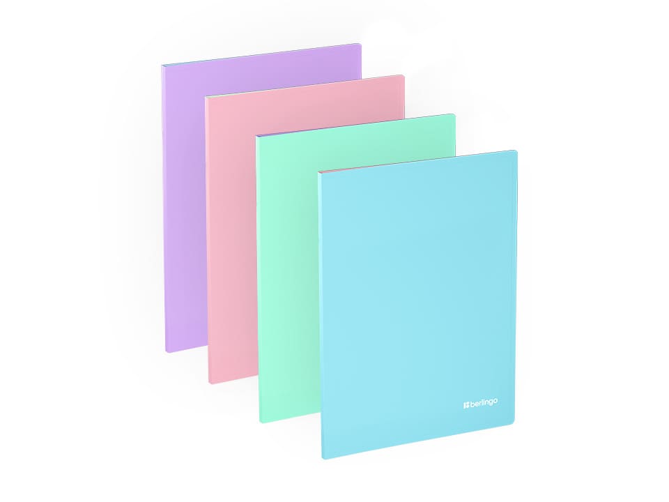 Папка с 10 вкладышами Berlingo "Haze", 9мм, 600мкм, с внутр. карманом, софт-тач, ассорти