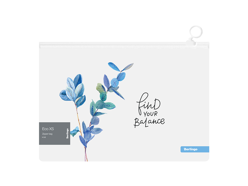 Папка-конверт на молнии Berlingo "Eco XS" А4, 180мкм, с рисунком