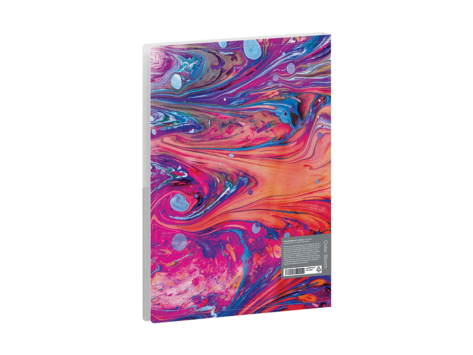 Папка на 2 кольцах Berlingo "Color Storm", 24мм, 600мкм, D-кольца, с внутр. карманом, с рисунком