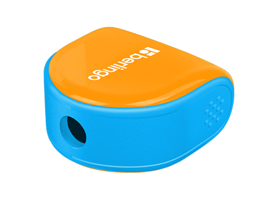 Точилка пластиковая Berlingo "Fuze Ergo" 1 отверстие, контейнер, ассорти, блистер, европодвес