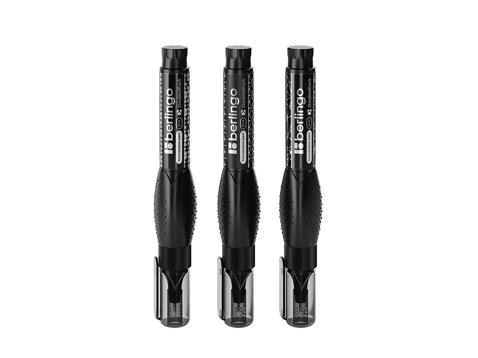 Корректирующий карандаш Berlingo "Double Black", 08мл, металлический наконечник