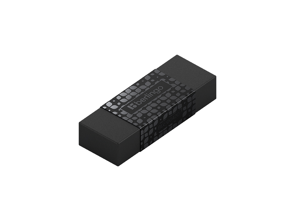 Ластик Berlingo "DoubleBlack", прямоугольный 50*18*10мм