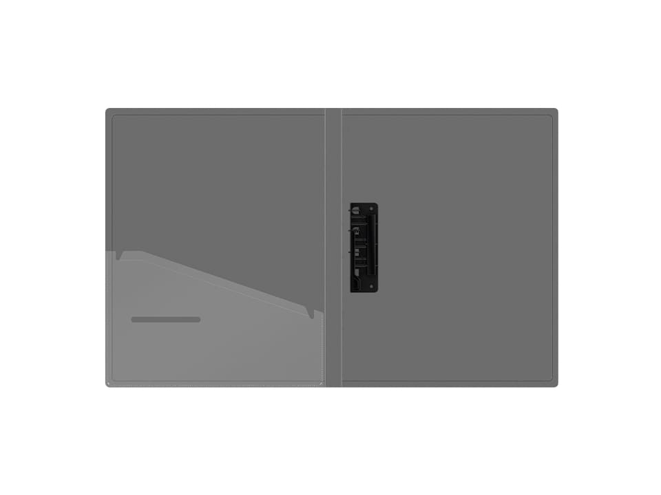 Папка с зажимом Berlingo "No Secret", 17мм, 700мкм, полупрозрачная черная, с внутр. карманом