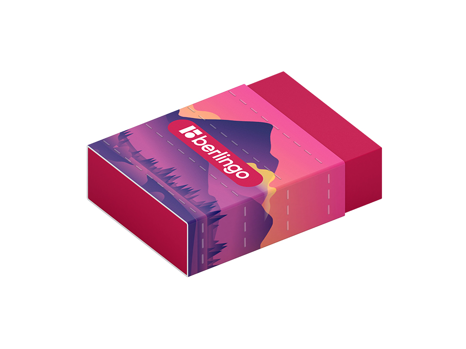 Ластик Berlingo "Scenic", Eco-PVC, картонный держатель, 45*32*11мм