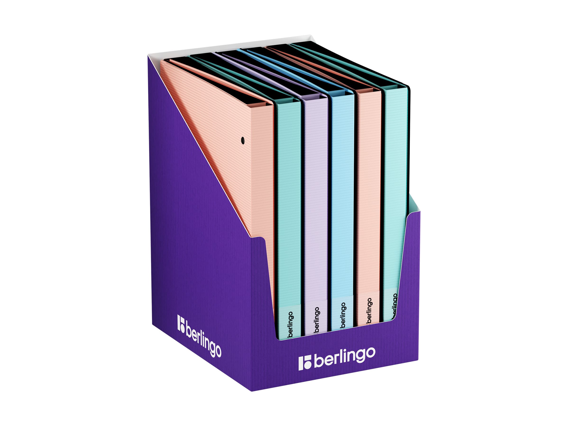 Папка на 4 кольцах Berlingo "Instinct" А4, 35мм, 700мкм, D-кольца, с внутр. карманом, ассорти