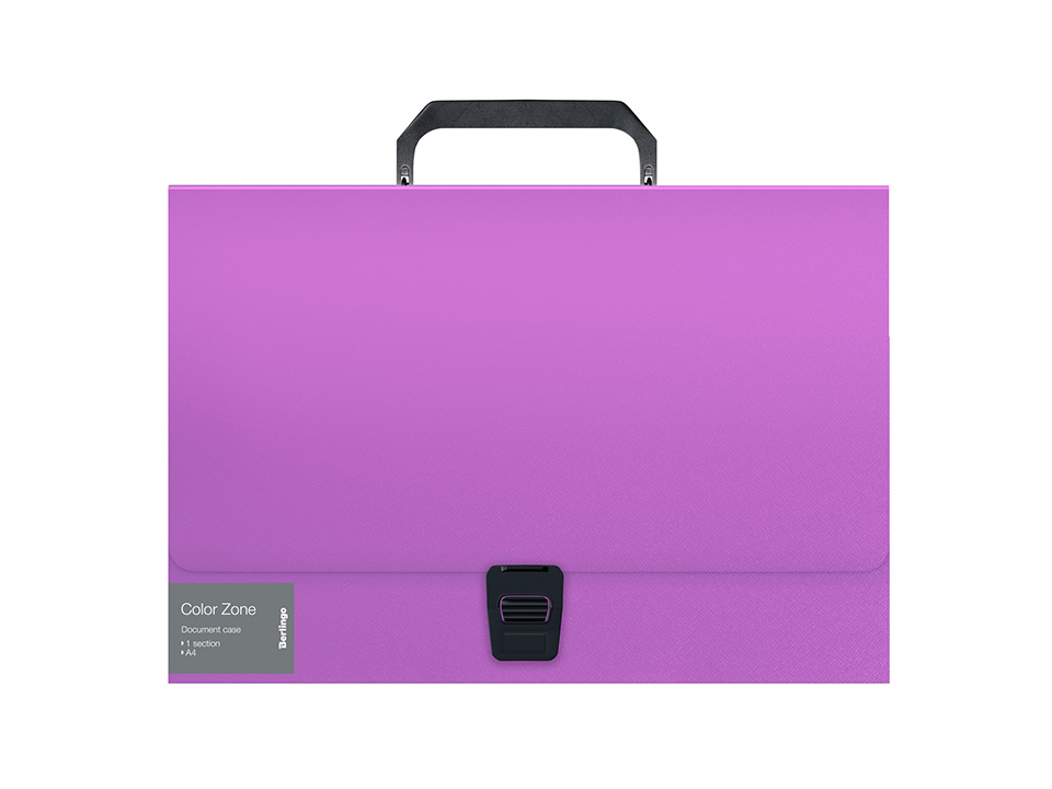 Папка-портфель 1 отделение Berlingo "Color Zone" А4, 330*230*35мм, 1000мкм, фиолетовая