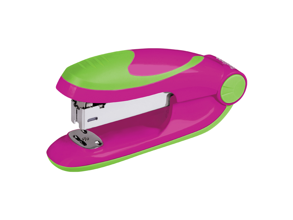 Степлер №24/6, 26/6 Berlingo "Fuze" до 25л., 100 скоб, пластиковый корпус, розовый