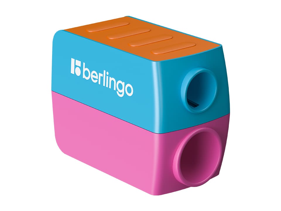 Точилка пластиковая Berlingo "ColorShift" 2 отверстия, контейнер, ассорти, туба
