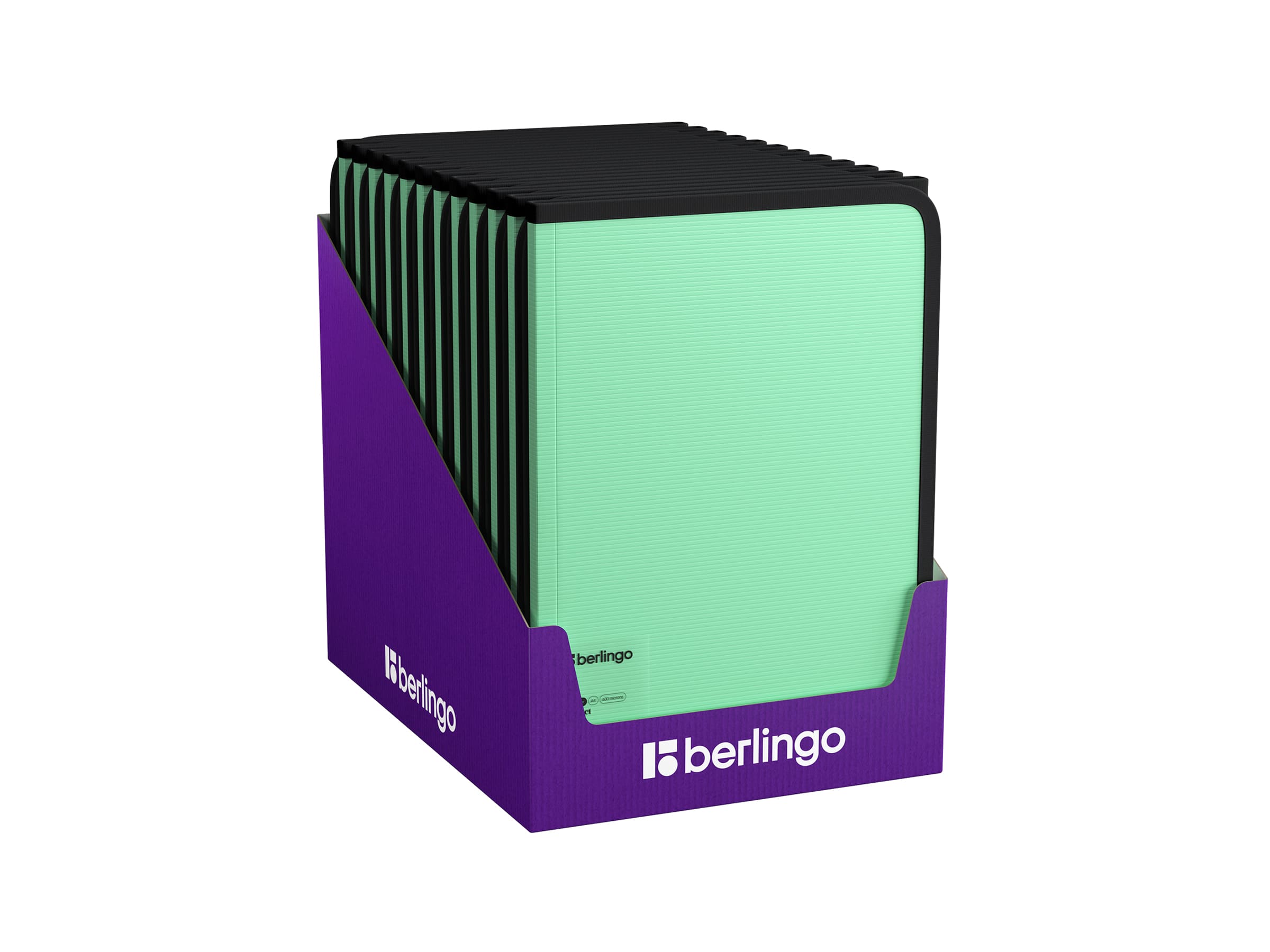 Папка на молнии Berlingo "Instinct" А4, 600мкм, мятный