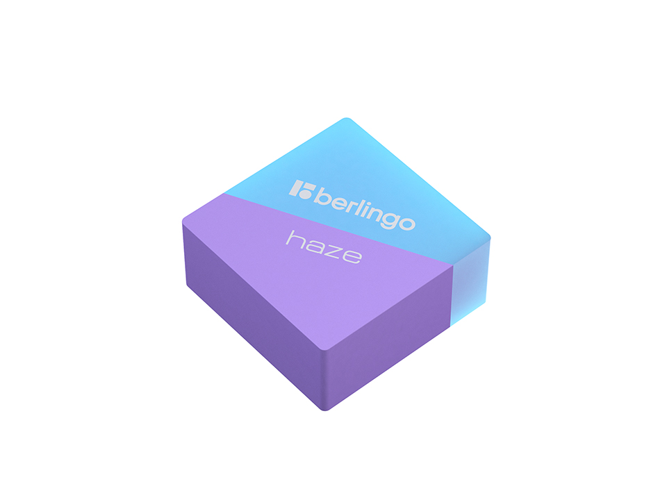 Ластик Berlingo "Haze ", прямоугольный, цвета ассорти, 34*34*14мм