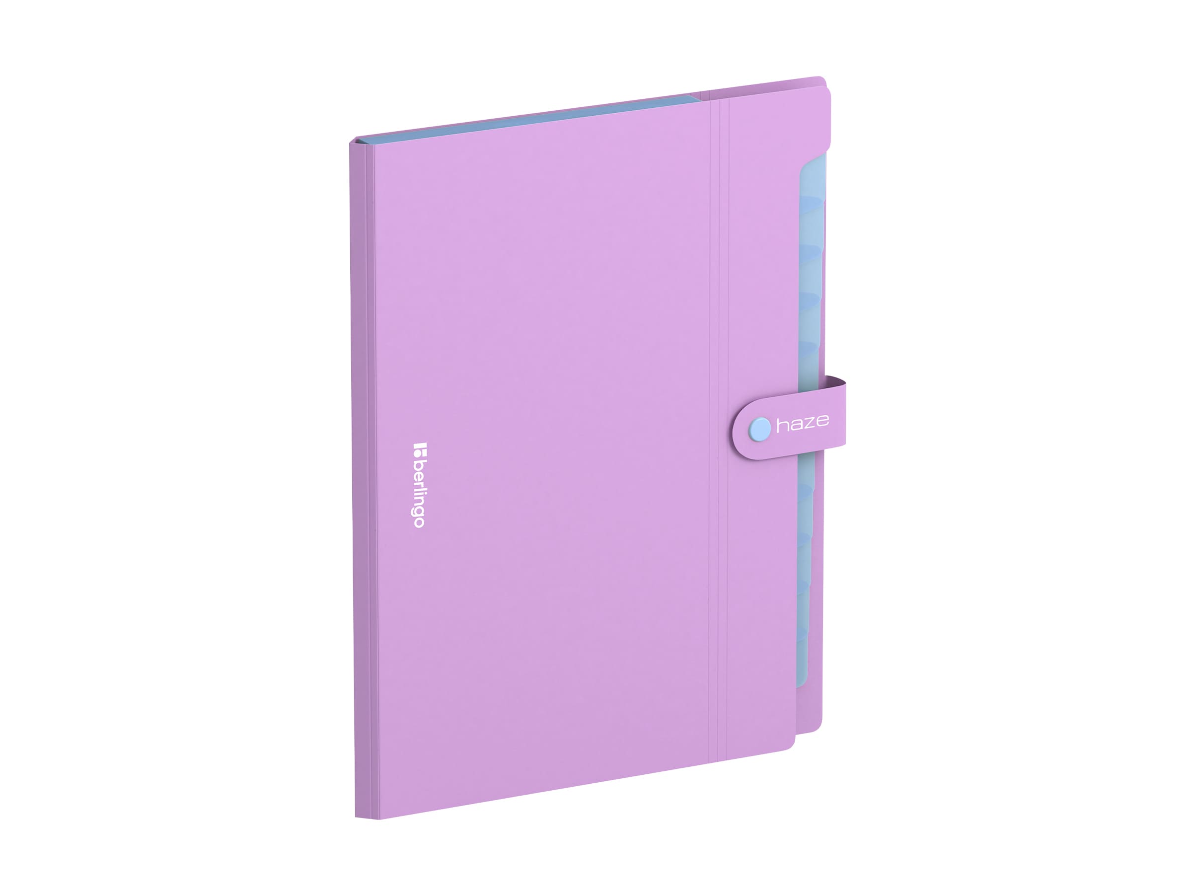 Папка 12 отделений Berlingo "Haze", А4, 600мкм, на кнопке, сиреневая