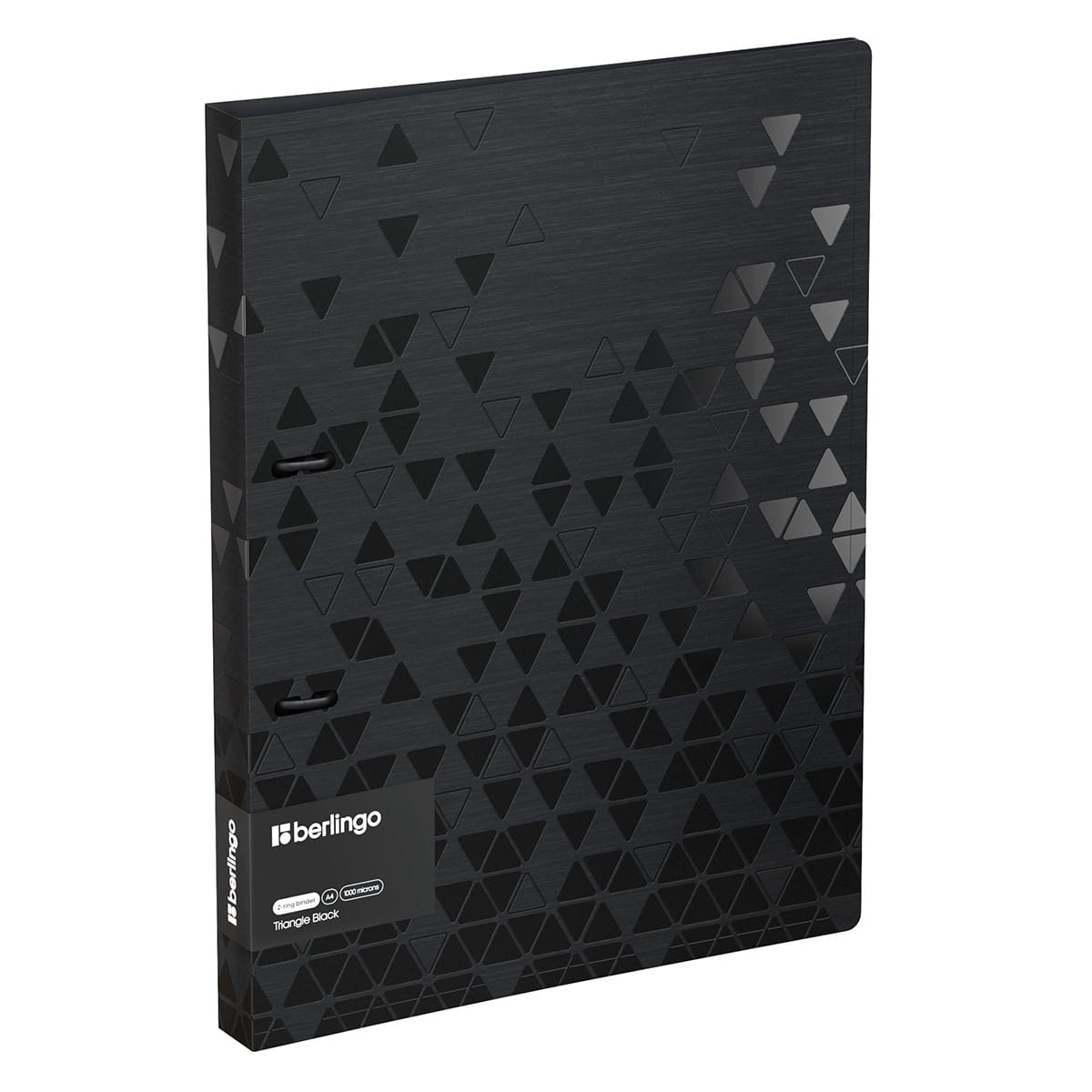 Папка на 2 кольцах Berlingo "Triangle Black", 24мм, 1000мкм, черная, D-кольца, с внутр. карманом