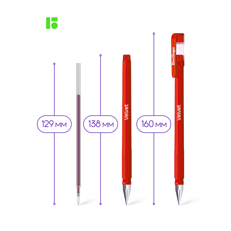 Ручка гелевая Berlingo "Velvet" красная, 0,5мм, прорезиненный корпус