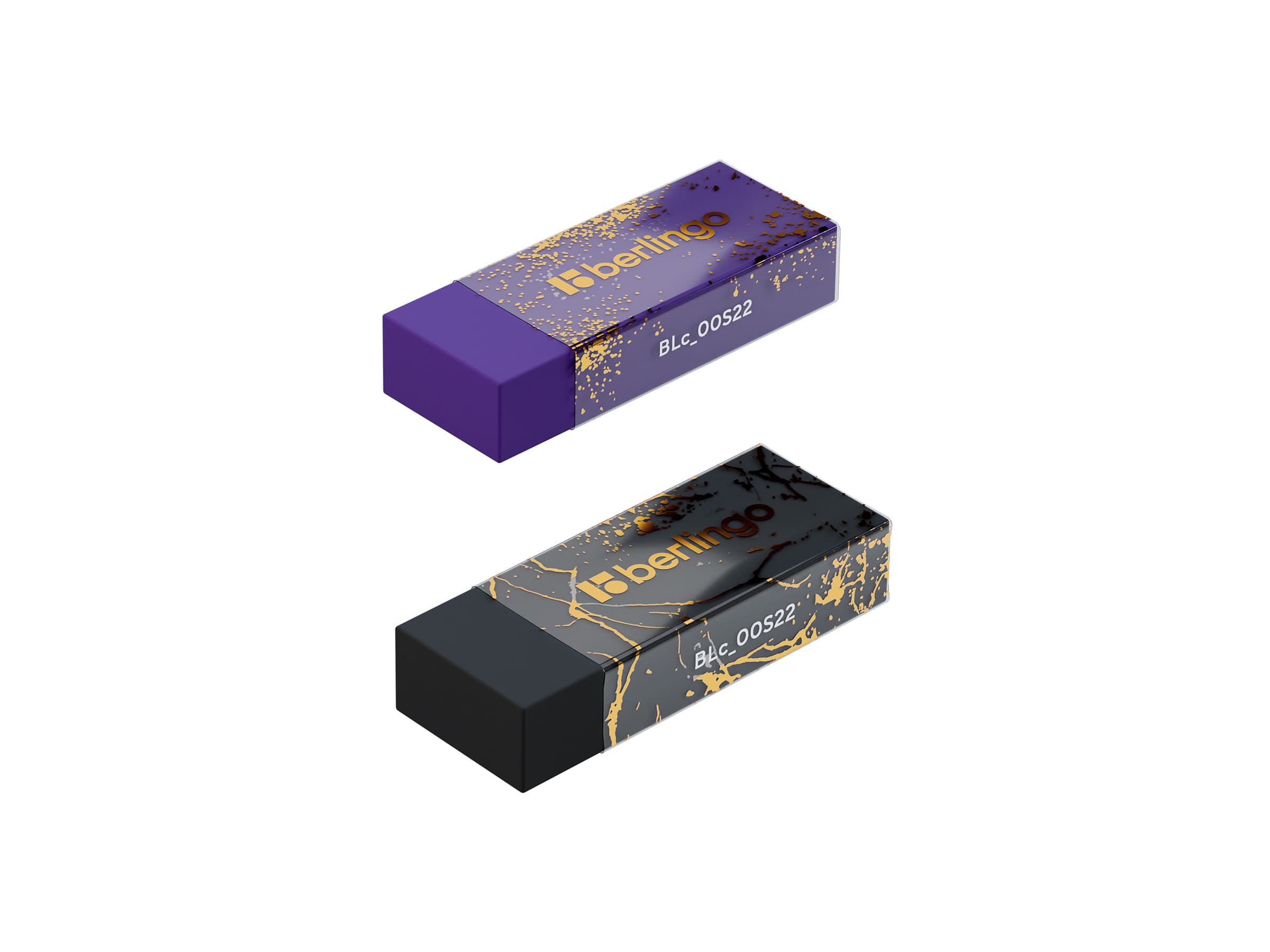 Ластик Berlingo "Golden Shade", прямоугольный, Eco-Pvc, 48*18*10мм, ассорти