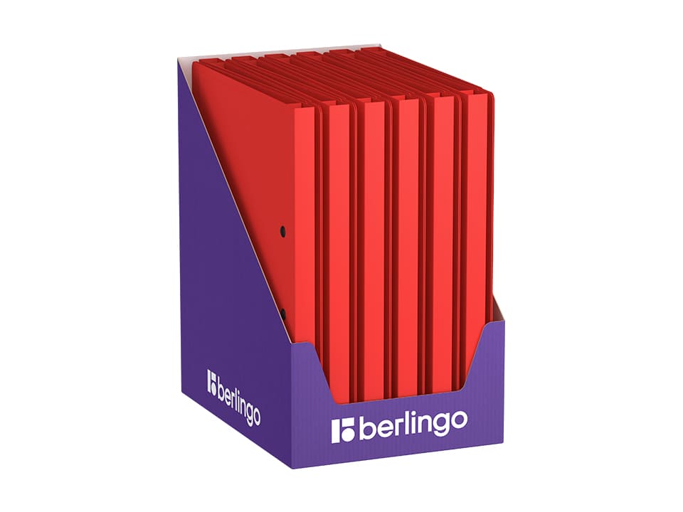 Папка с зажимом Berlingo "Soft Touch", 17мм, 700мкм, красная, с внутр. карманом