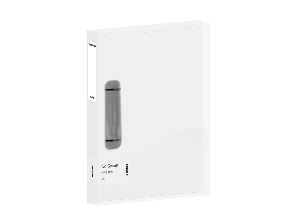 Папка на 2 кольцах Berlingo "No Secret", 40мм, 700мкм, полупрозрачная, D-кольца, с внутр. карманом