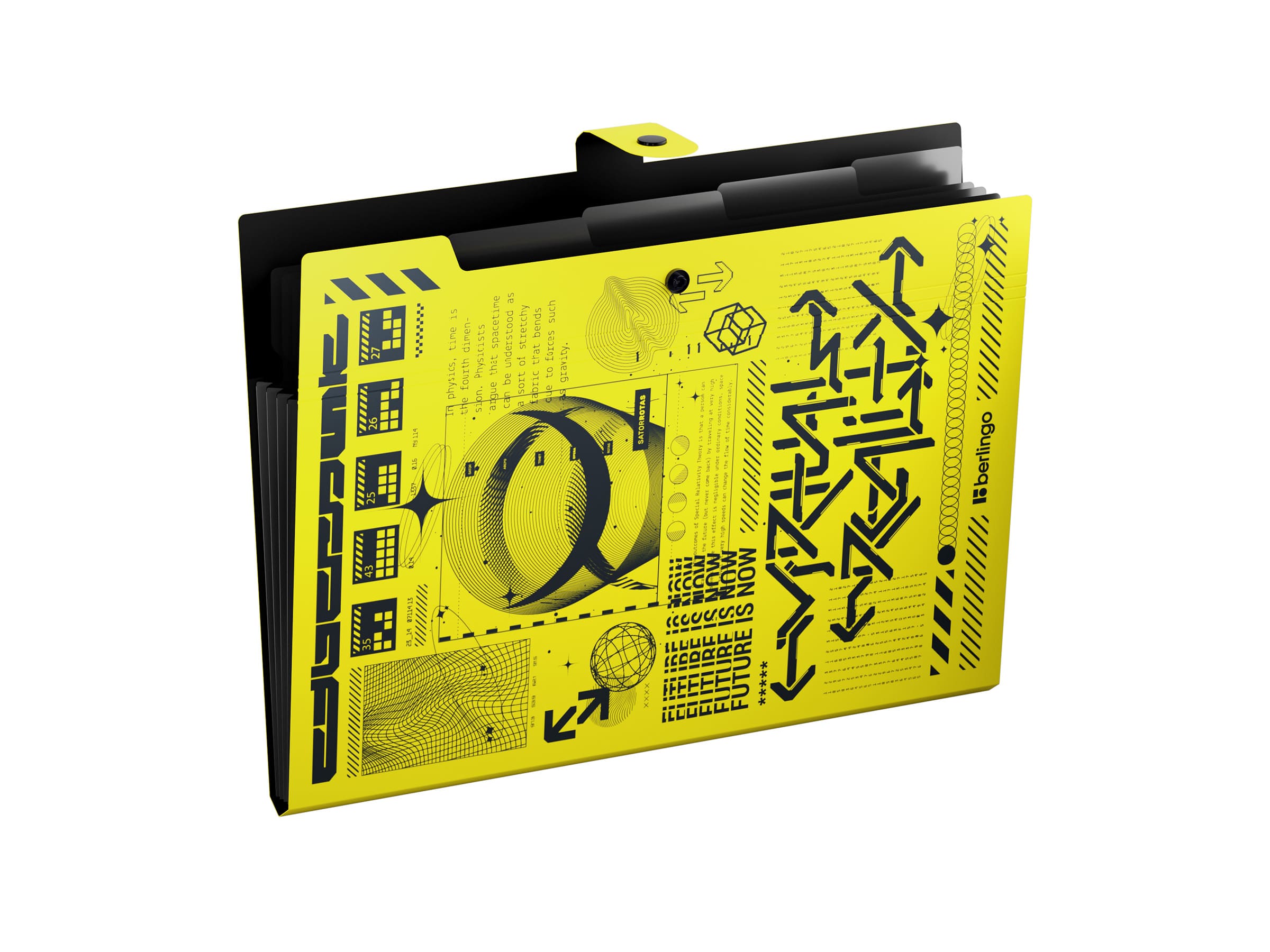 Папка 5 отделений Berlingo "Future Tech", А4, 600мкм, на кнопке, с рисунком