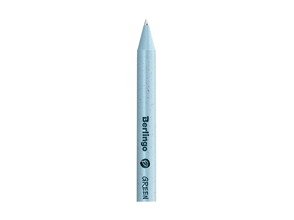 Ручка шариковая автоматическая Berlingo "Green Series" 0,7мм, синяя, корпус ассорти