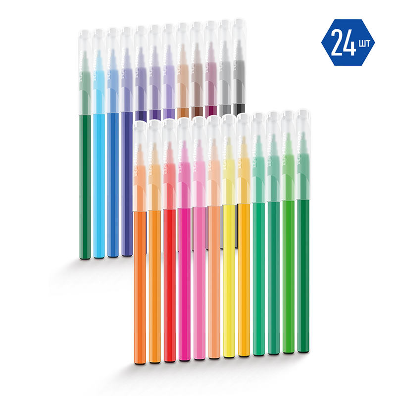 Фломастеры Berlingo "Замки", 24цв., смываемые, картон, европодвес