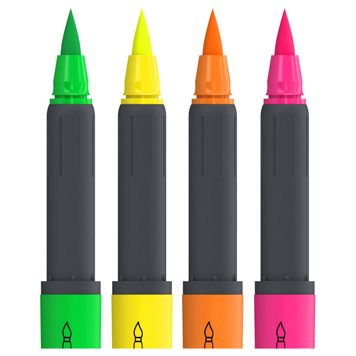 Набор текстовыделителей-кистей Berlingo "Textline HL470" 04цв., 1-6мм, европодвес