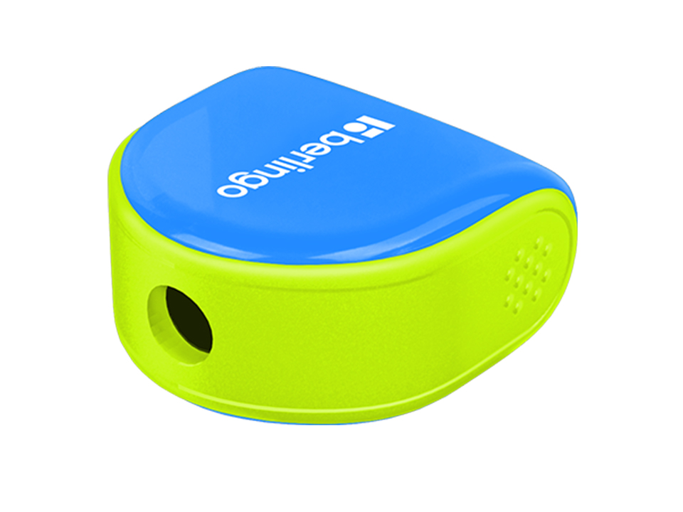 Точилка пластиковая Berlingo "Fuze Ergo" 1 отверстие, контейнер, ассорти, блистер, европодвес