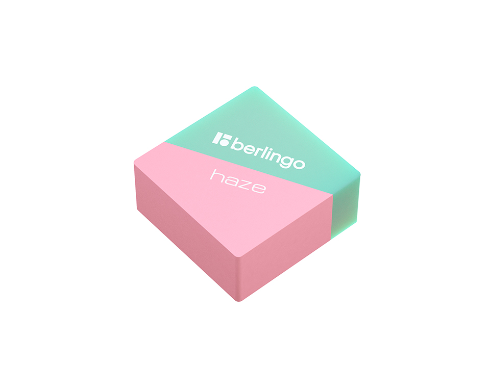 Ластик Berlingo "Haze ", прямоугольный, цвета ассорти, 34*34*14мм