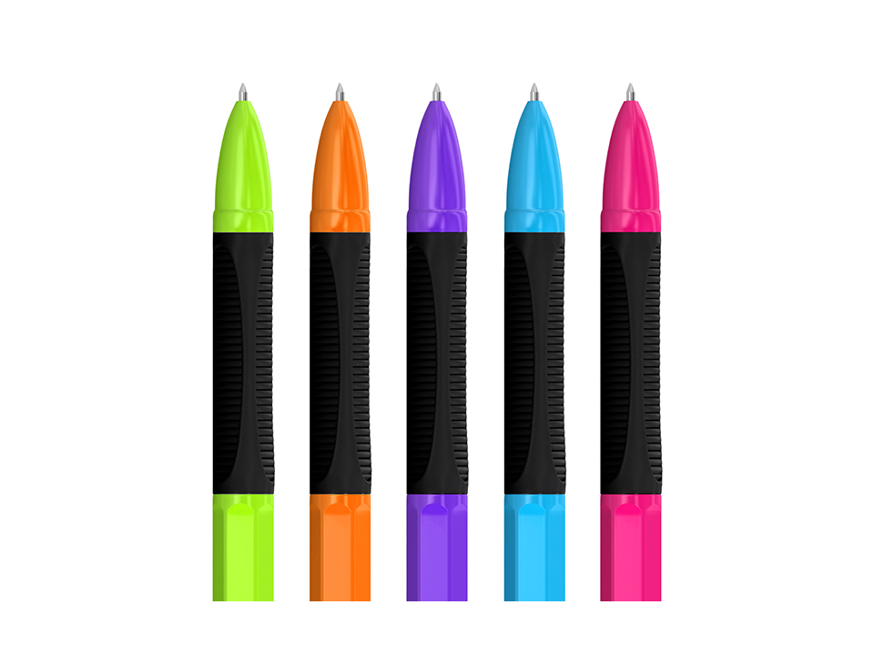Ручка шариковая Berlingo "Tribase grip color zone" синяя, 0,7мм, грип, ассорти