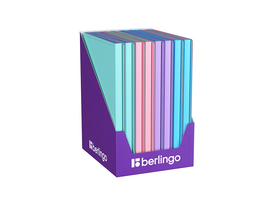 Папка с 20 вкладышами Berlingo "Haze", 14мм, 600мкм, с внутр. карманом, софт-тач, ассорти