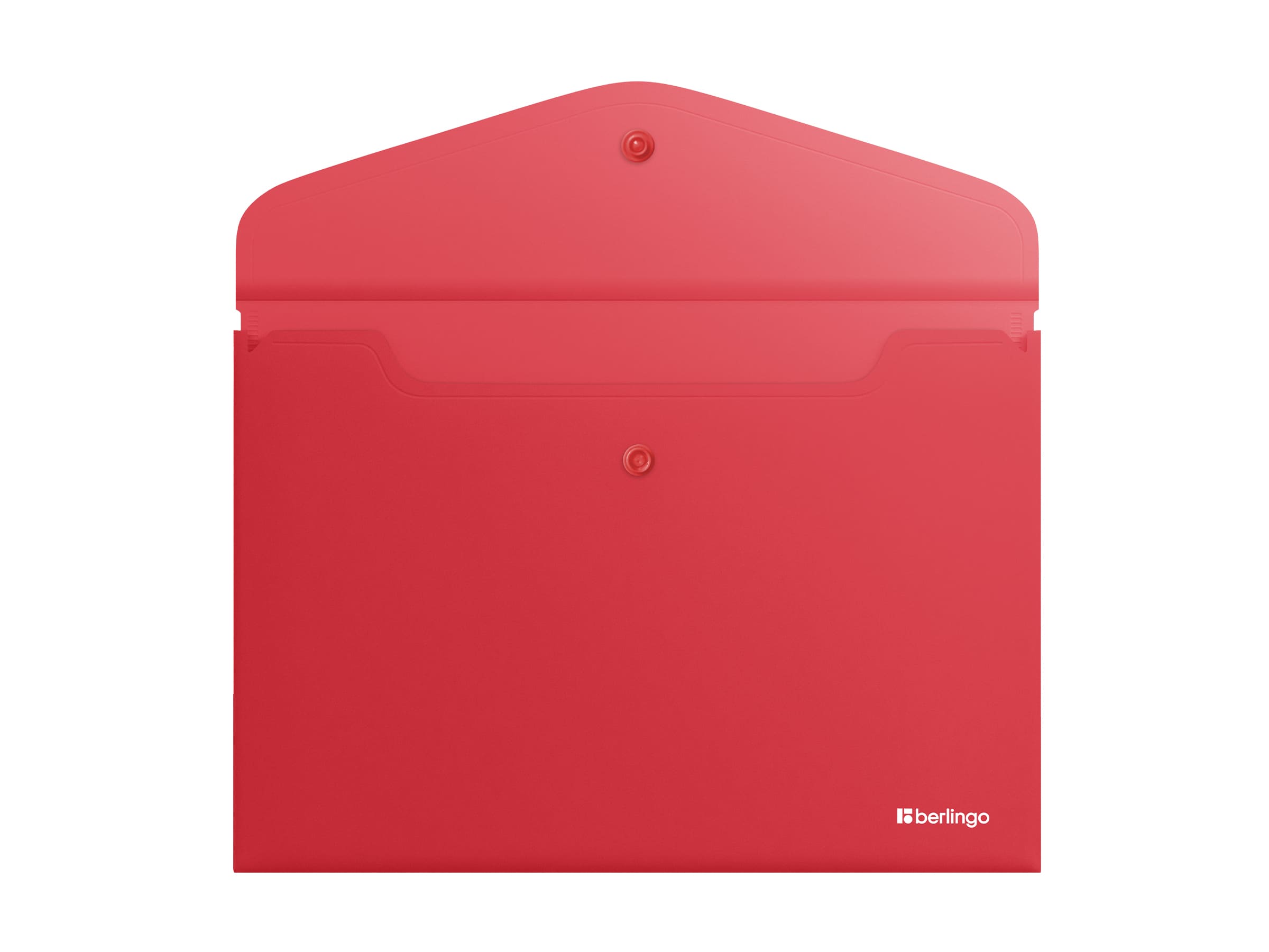 Папка-конверт на кнопке Berlingo "Soft Touch", А4, 200мкм, софт-тач, коралловая