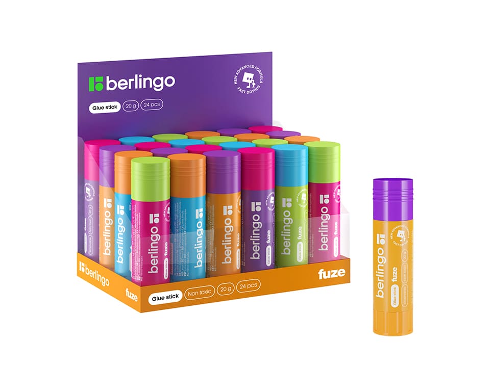 Клей-карандаш Berlingo "Fuze", 20г, ПВП