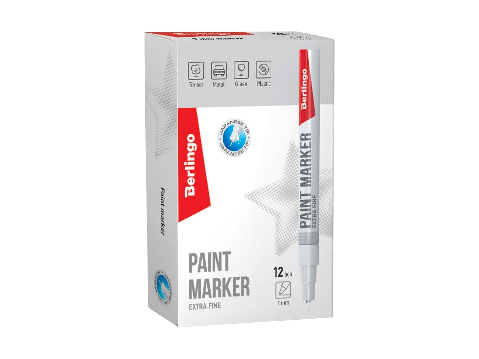 Маркер-краска Berlingo "Uniline PA100" белая, 1мм, нитро-основа