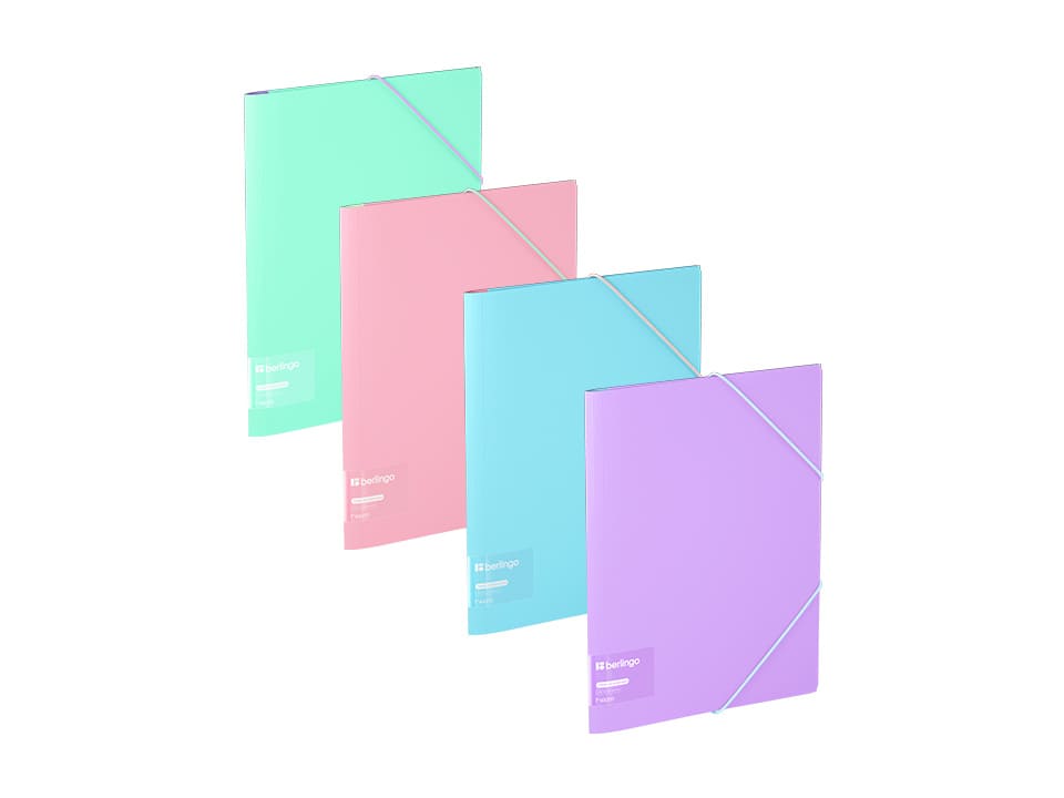Папка на резинке Berlingo "Haze" А4, пластик, 600мкм, софт-тач, ассорти