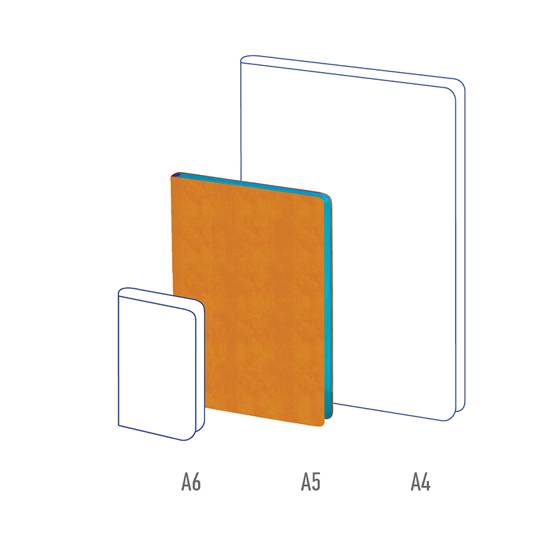 Записная книжка А5 80л., кожзам, Berlingo "Fuze", цветной срез, оранжевый