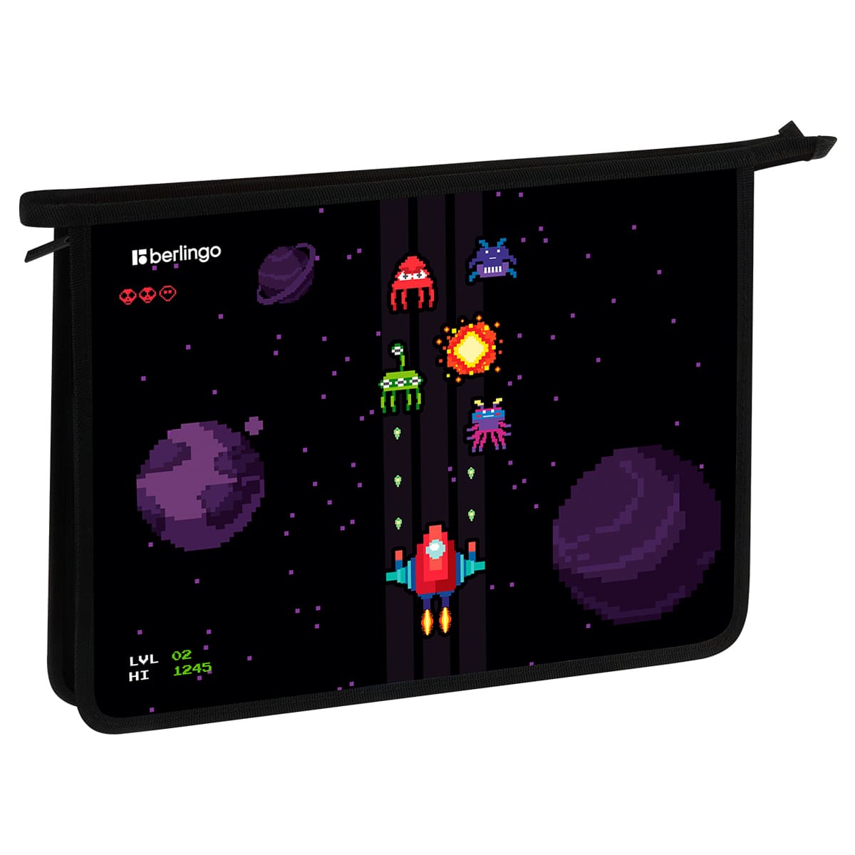 Папка для тетрадей 1 отделение, А4 Berlingo "Space Battle", 340*245*40 мм, пластик, на молнии