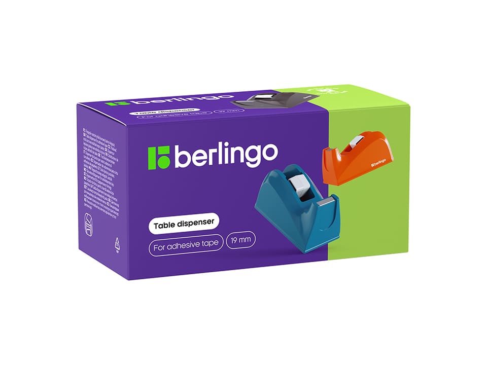 Диспенсер настольный Berlingo для канцелярской клейкой ленты, ассорти