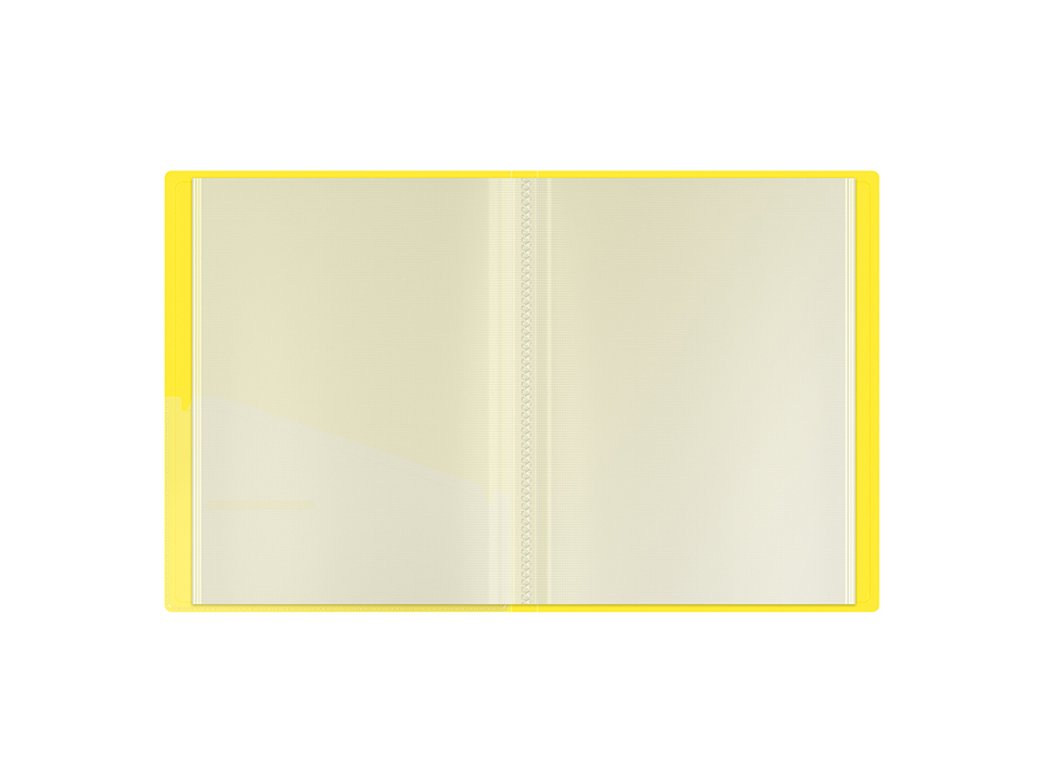 Папка с 20 вкладышами Berlingo "Neon", 17мм, 1000мкм, желтый неон, с внутр. карманом