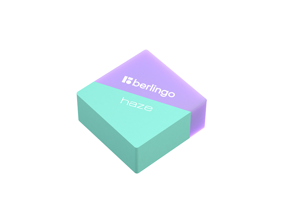 Ластик Berlingo "Haze ", прямоугольный, цвета ассорти, 34*34*14мм