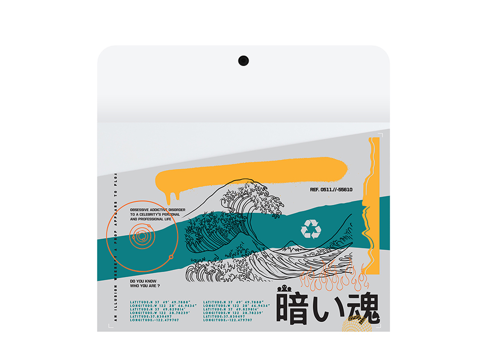 Папка-конверт на кнопке Berlingo "Glyph", 330мкм, с рисунком