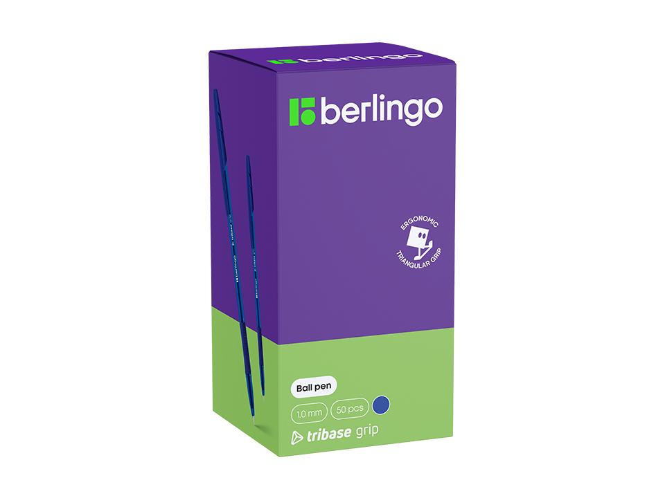 Ручка шариковая Berlingo "Tribase grip" синяя, 1,0мм, грип