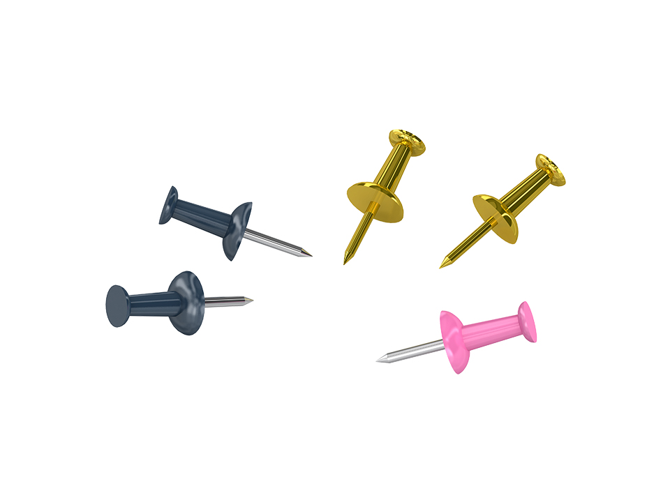 Кнопки силовые Berlingo, 50шт., цветные, ПВХ упак., европодвес, розовый+золотой