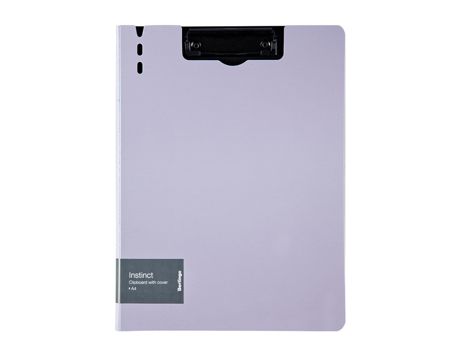 Папка-планшет с зажимом Berlingo "Instinct" А4, пластик (полифом), лаванда/черный