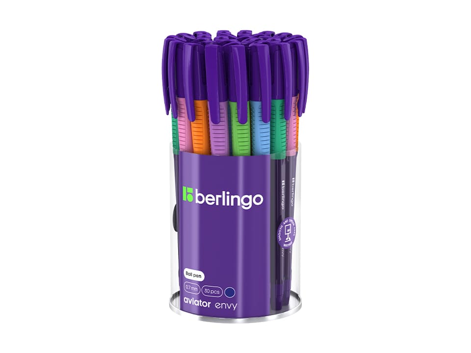 Ручка шариковая Berlingo "Aviator Envy" синяя, 0,7мм, грип, туба