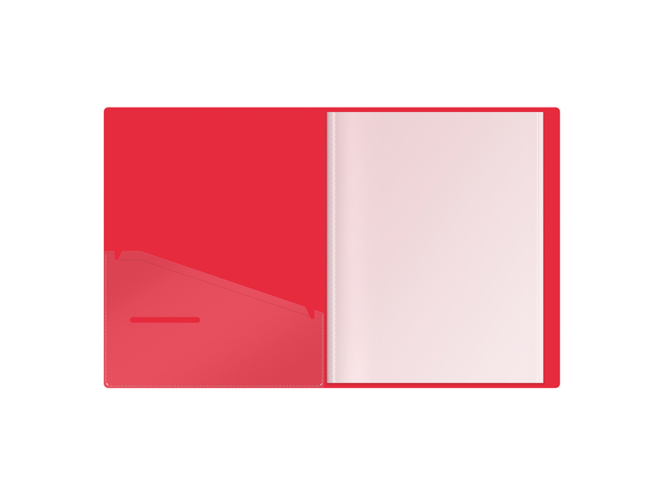 Папка с 10 вкладышами Berlingo "Soft Touch", 17мм, 700мкм, красная, с внутр. карманом