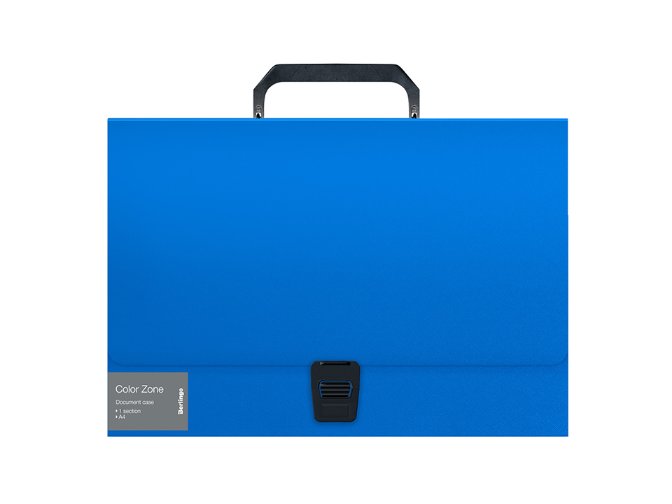Папка-портфель 1 отделение Berlingo "Color Zone" А4, 330*230*35мм, 1000мкм, синяя
