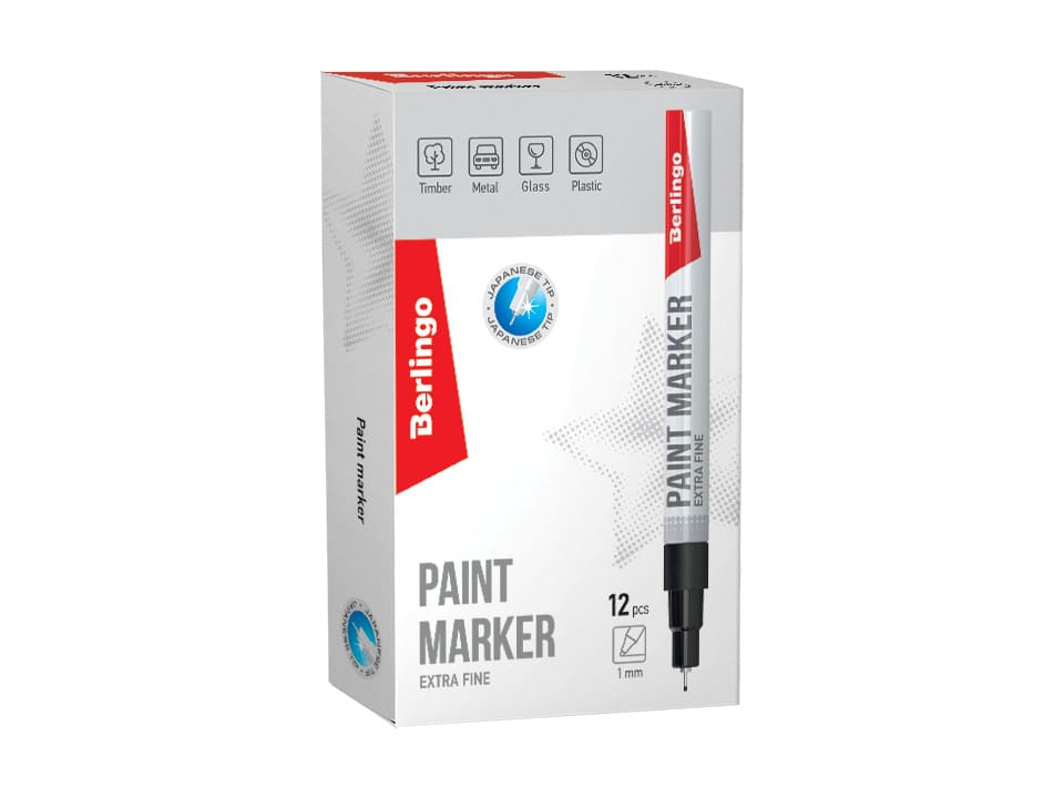 Маркер-краска Berlingo "Uniline PA100" черная, 1мм, нитро-основа