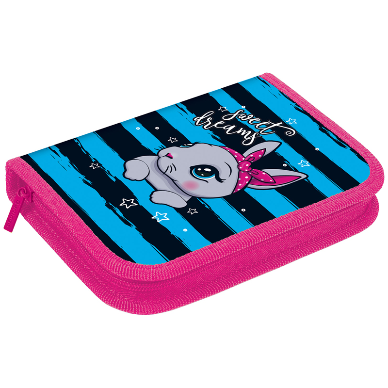 Пенал 1 отделение, 200*140*40 Berlingo "Little bunny", дополнительная откидная секция, полиэстер