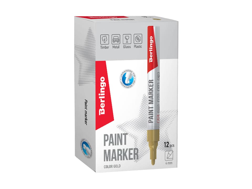 Маркер-краска Berlingo "Uniline PA400" золото, 2-4мм, нитро-основа