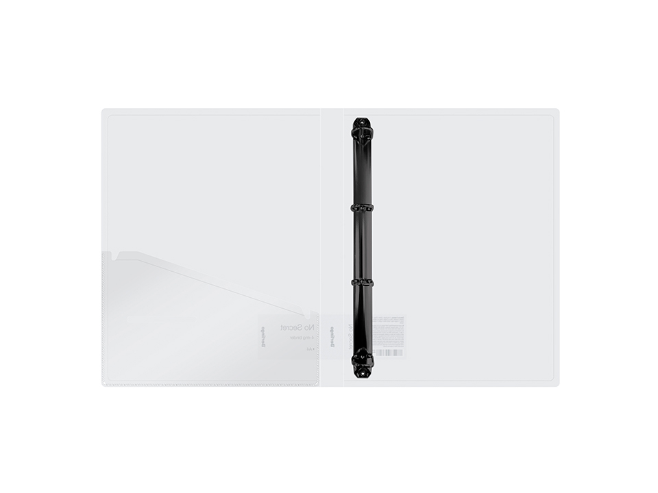 Папка на 4 кольцах Berlingo "No Secret", 24мм, 700мкм, полупрозрачная, D-кольца, с внутр. карманом